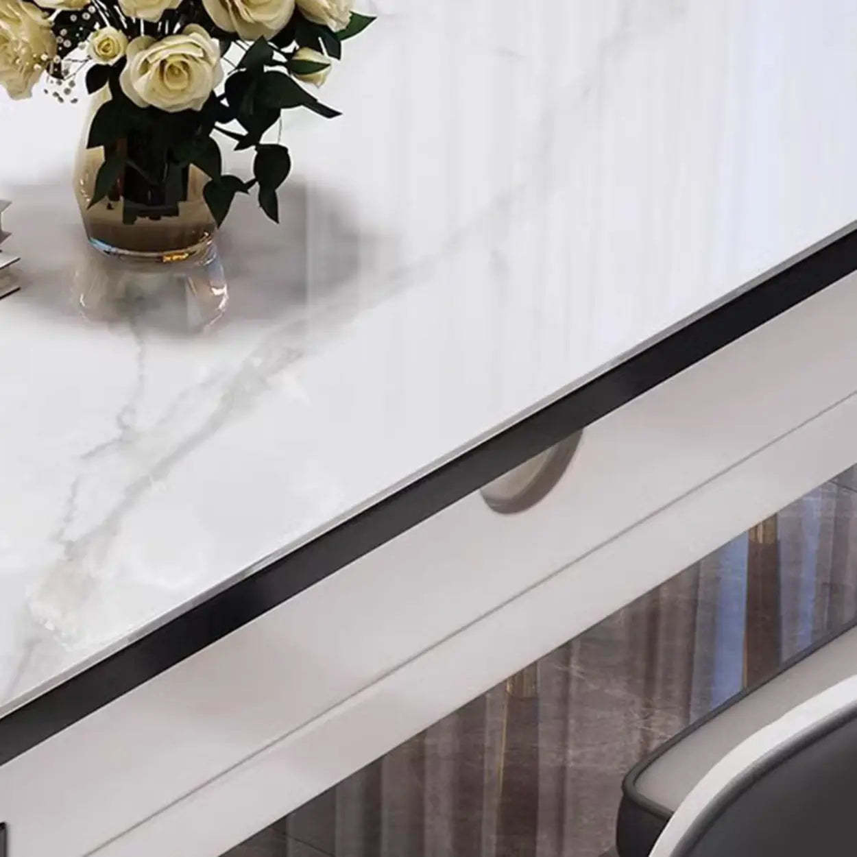 Modern Rectangular Stone Dining Table
