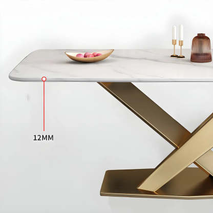 Modern Rectangular Gray Stone Kitchen Dining Table — Gray / Table Only