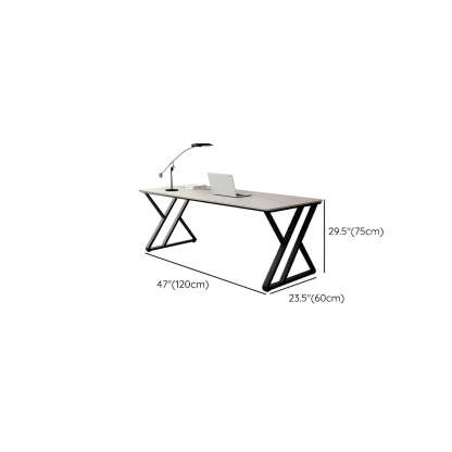 Modern Stone-Top Metal Sled Gaming Desk