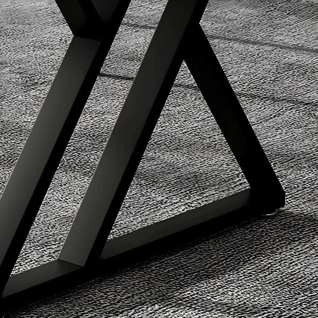 Modern Stone-Top Metal Sled Gaming Desk