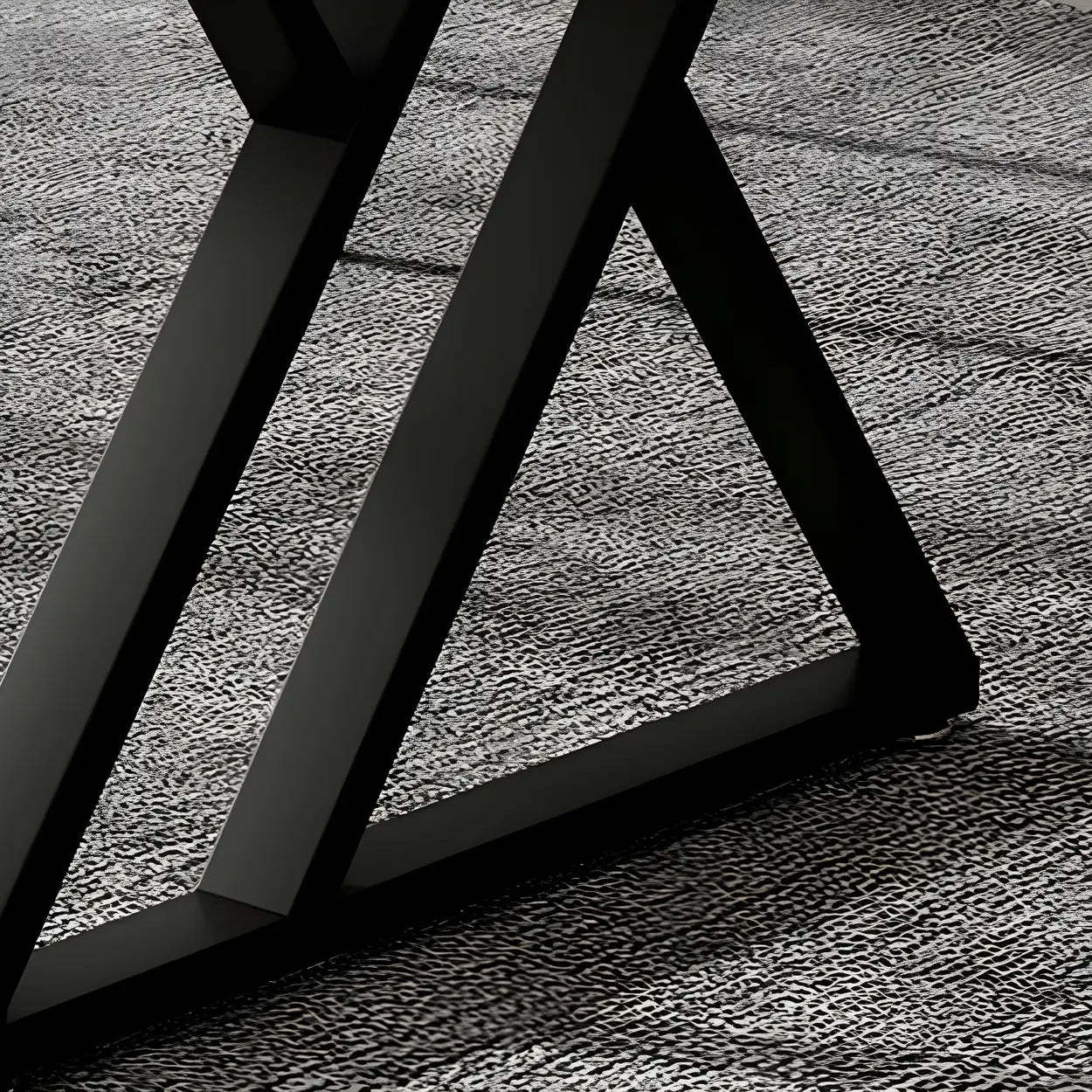 Modern Stone-Top Metal Sled Gaming Desk