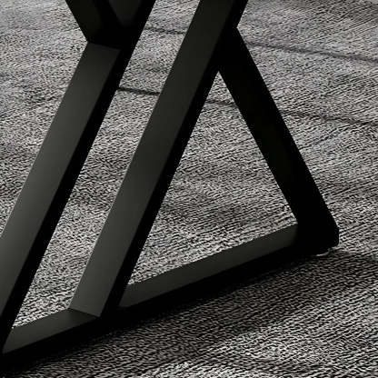 Modern Stone-Top Metal Sled Gaming Desk