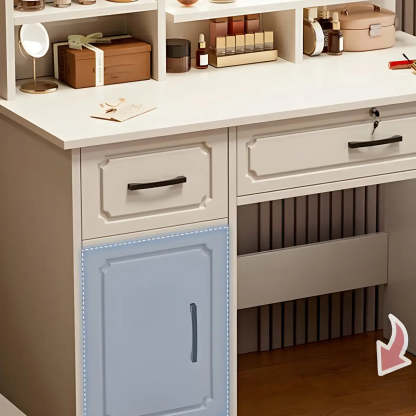 Modern White Wood Bedroom Makeup Vanity
