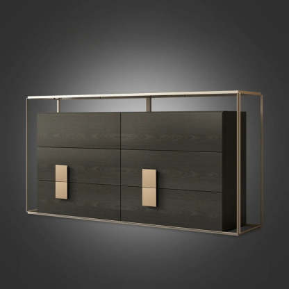 Modern Rectangular Wood Black Entry Console — White / 3