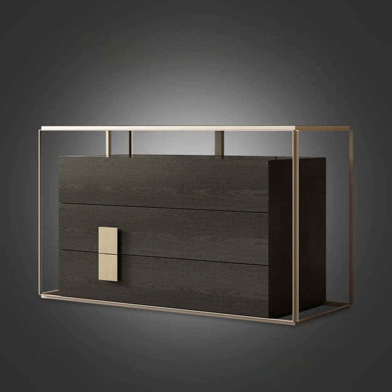 Black luxury home entry end & side tables — 39" L x 16" W x 35" H / 3-Drawer