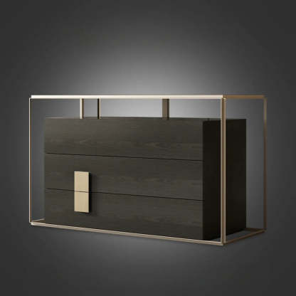 Modern Rectangular Wood Black Entry Console — Gray / 3