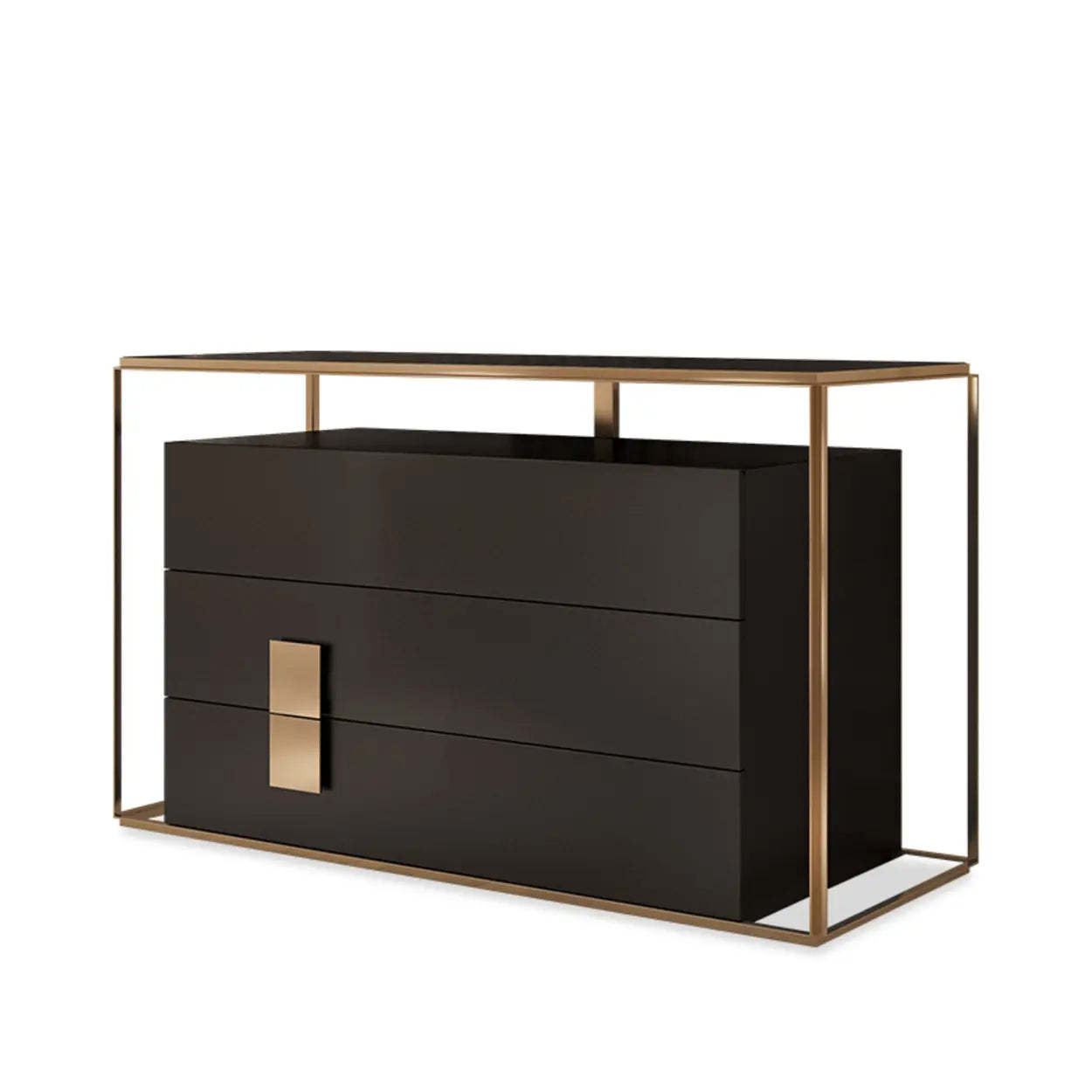 Modern Rectangular Wood Black Entry Console — White / 3