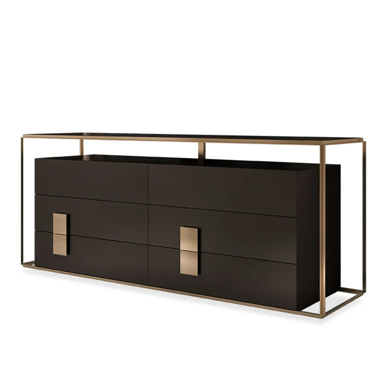Modern Rectangular Wood Black Entry Console — Black / 3