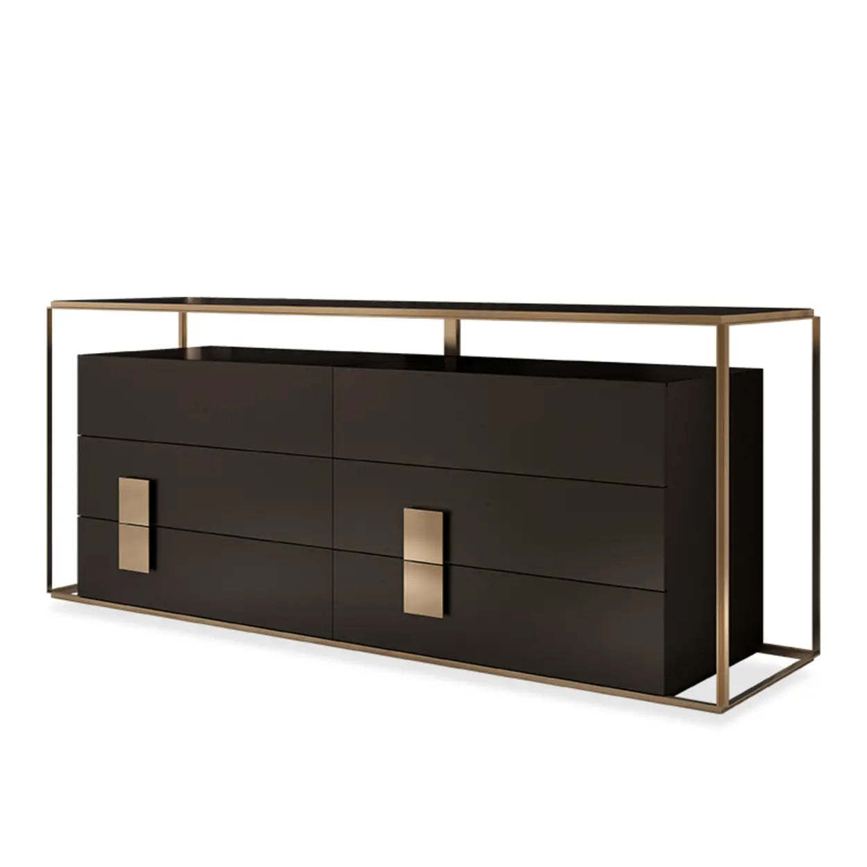 Modern Rectangular Wood Black Entry Console — Black / 3