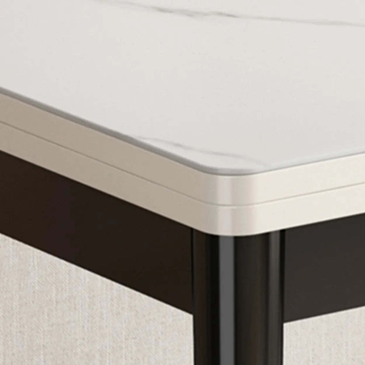 Modern Rectangular White Extendable Wood Dining Table