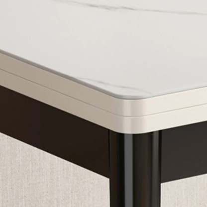 Modern Rectangular White Extendable Wood Dining Table