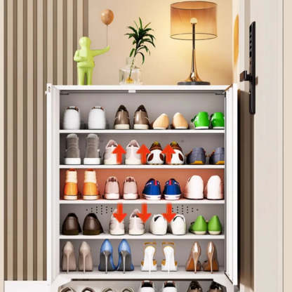 Modern White Wood Large Entryway Shoe Cabinet — White / Code Type
