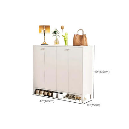 Modern White Wood Large Entryway Shoe Cabinet