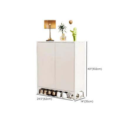Modern White Wood Large Entryway Shoe Cabinet