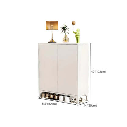 Modern White Wood Large Entryway Shoe Cabinet