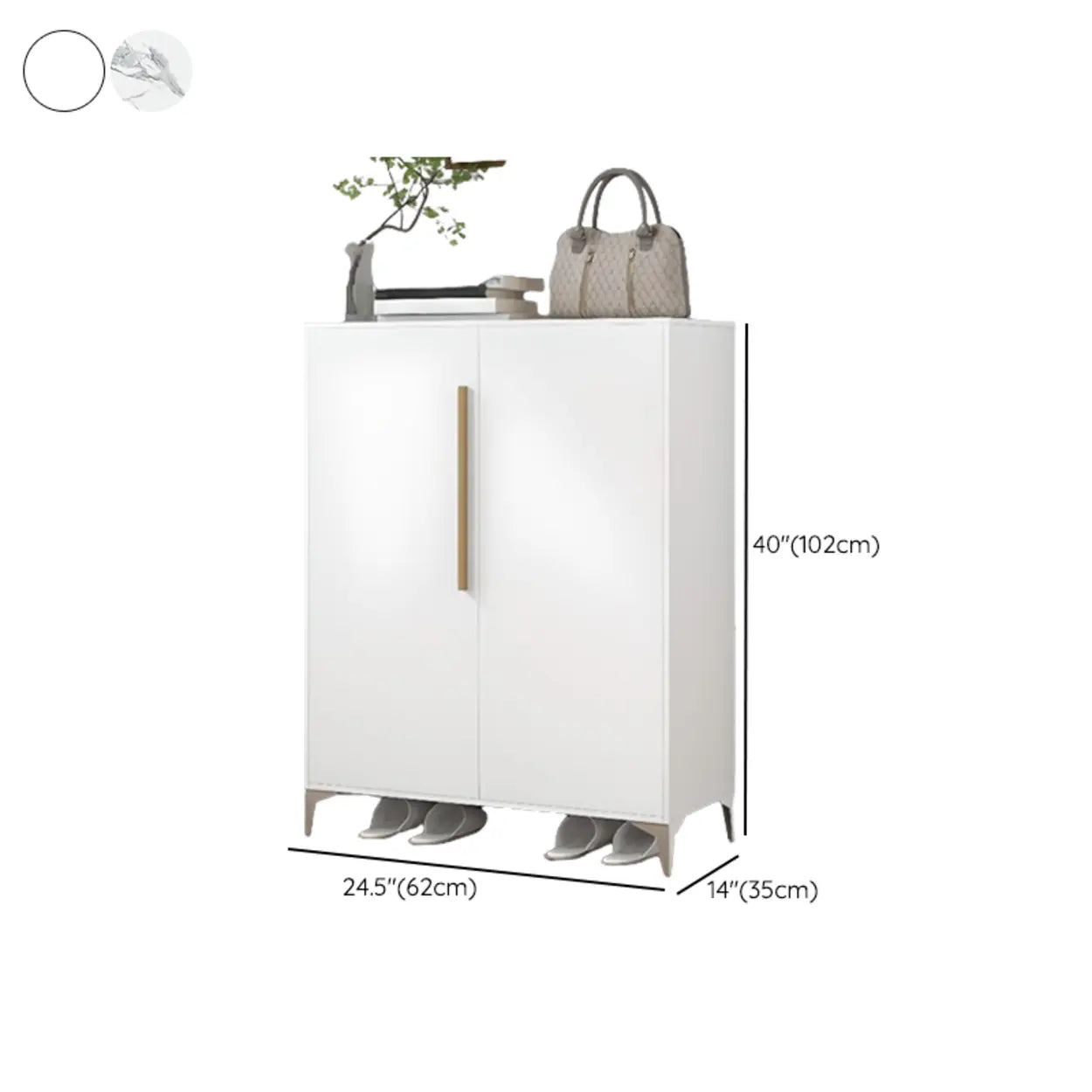 Modern White Wood Large Entryway Shoe Cabinet