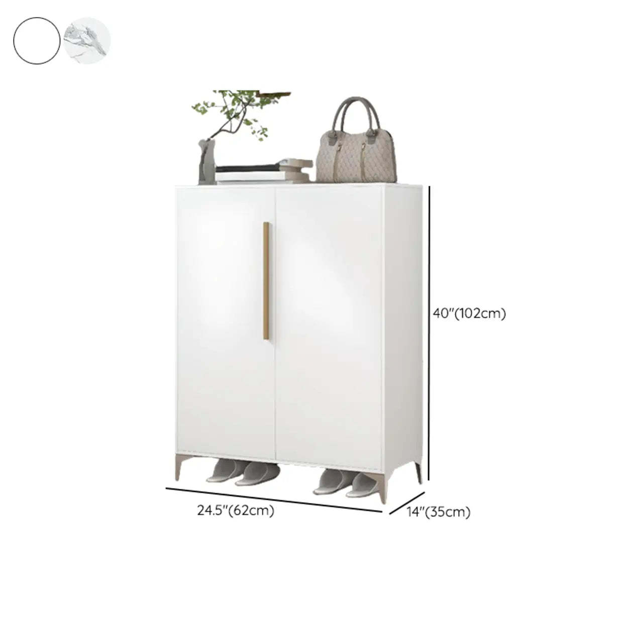 Modern White Wood Large Entryway Shoe Cabinet