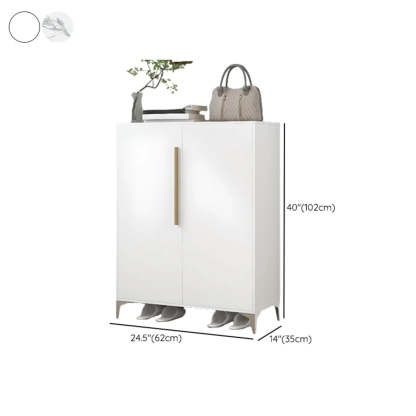 Modern White Wood Large Entryway Shoe Cabinet