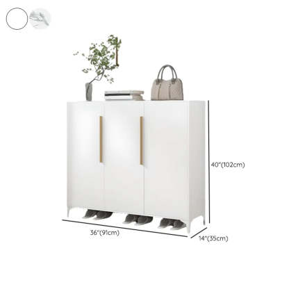 Modern White Wood Large Entryway Shoe Cabinet