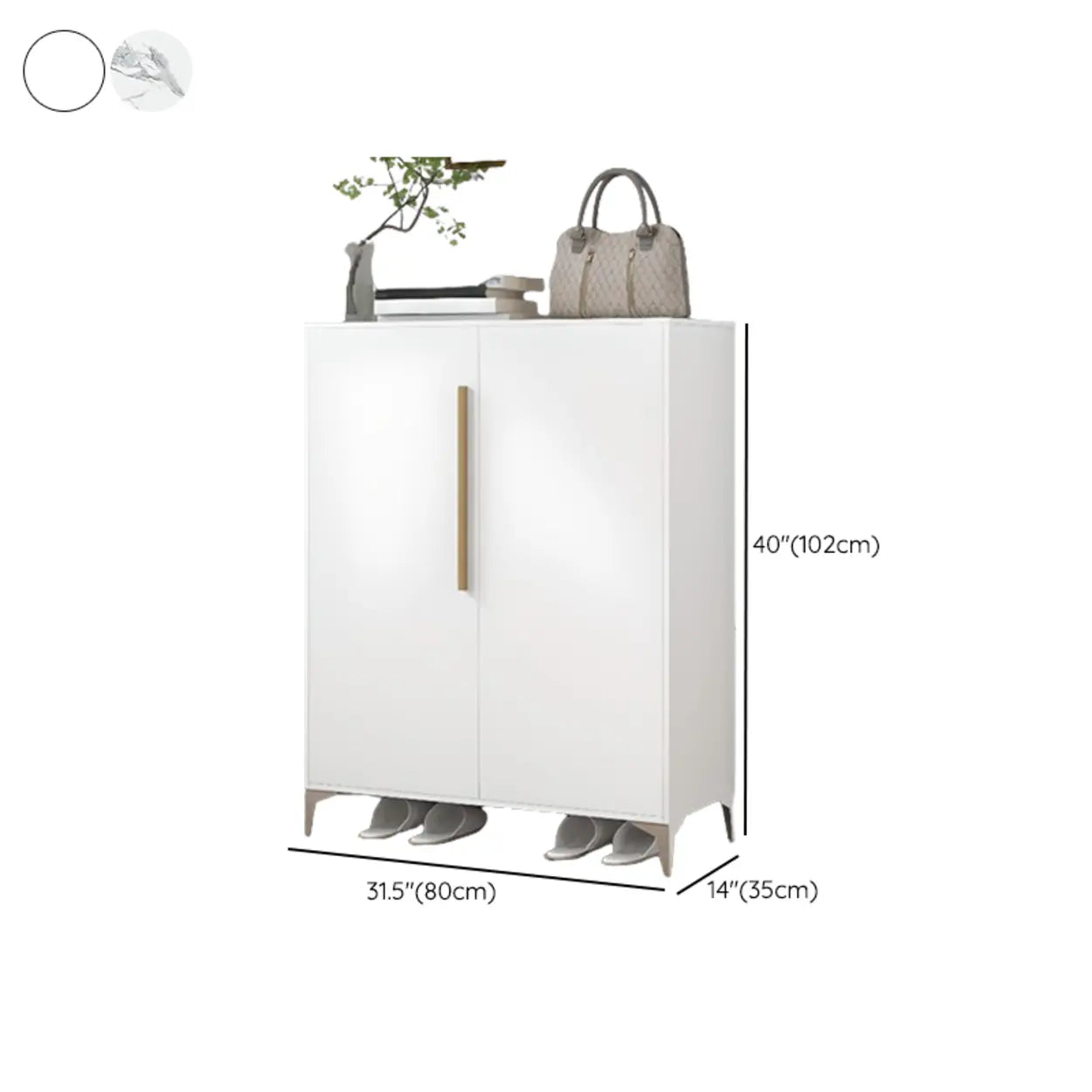 Modern White Wood Large Entryway Shoe Cabinet