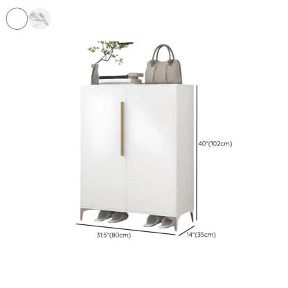 Modern White Wood Large Entryway Shoe Cabinet