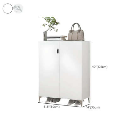 Modern White Wood Large Entryway Shoe Cabinet