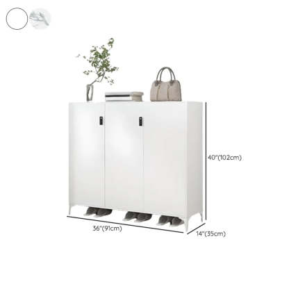 Modern White Wood Large Entryway Shoe Cabinet
