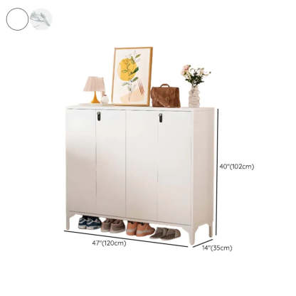 Modern White Wood Large Entryway Shoe Cabinet