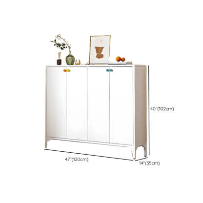 Modern White Wood Large Entryway Shoe Cabinet
