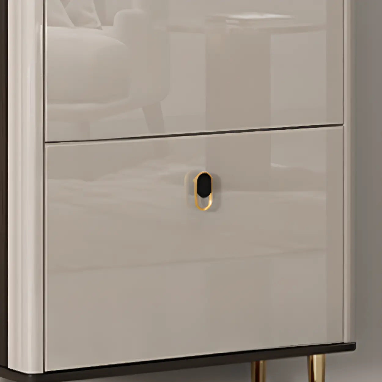 Modern White Wood Sliding Shoe Cabinet
