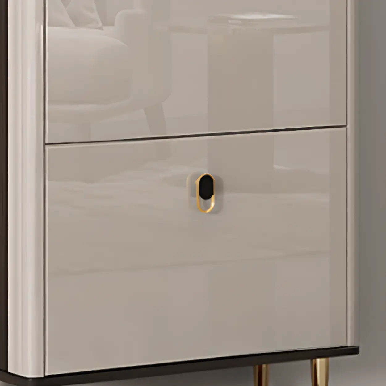 Modern White Wood Sliding Shoe Cabinet