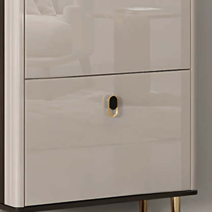 Modern White Wood Sliding Shoe Cabinet