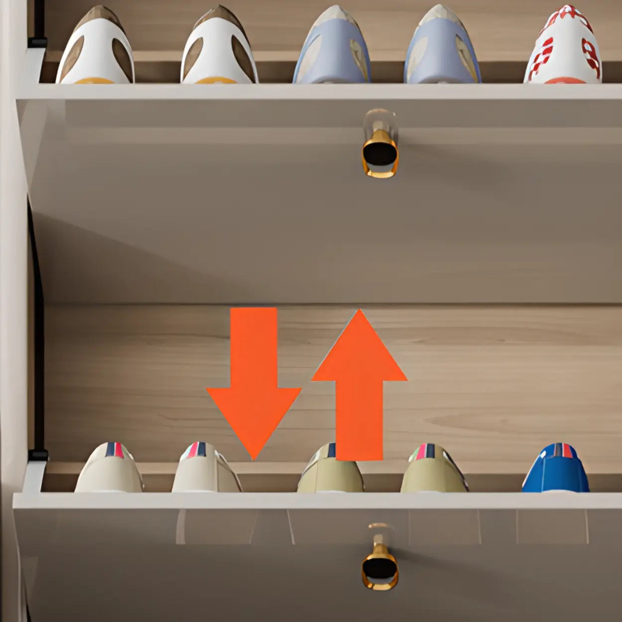 Modern White Wood Sliding Shoe Cabinet