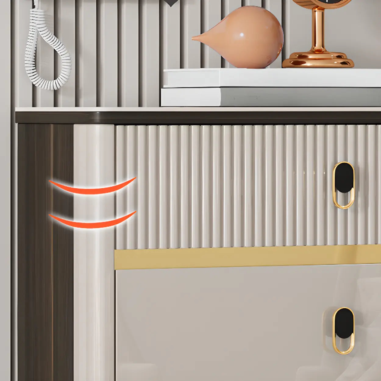 Modern White Wood Sliding Shoe Cabinet