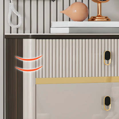 Modern White Wood Sliding Shoe Cabinet
