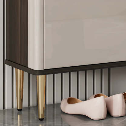 Modern White Wood Sliding Shoe Cabinet