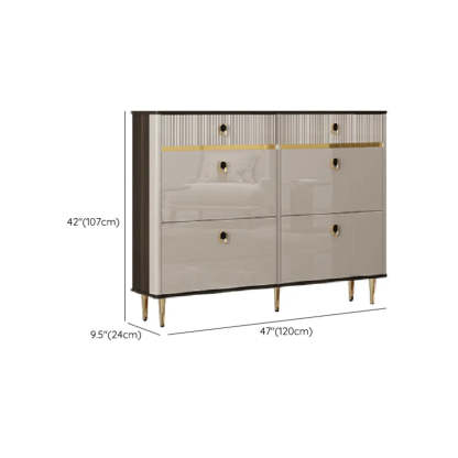 Modern White Wood Sliding Shoe Cabinet