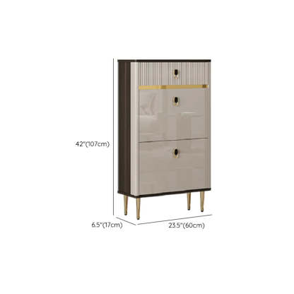 Modern White Wood Sliding Shoe Cabinet