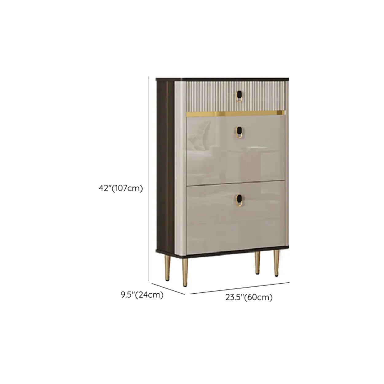 Modern White Wood Sliding Shoe Cabinet
