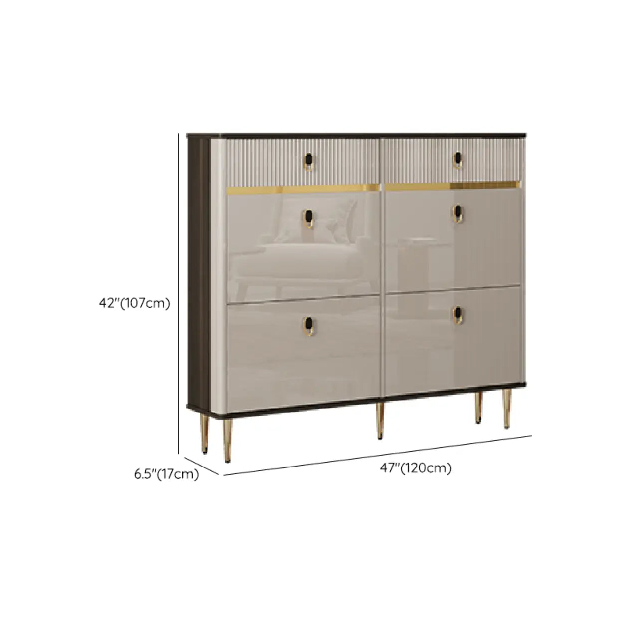 Modern White Wood Sliding Shoe Cabinet