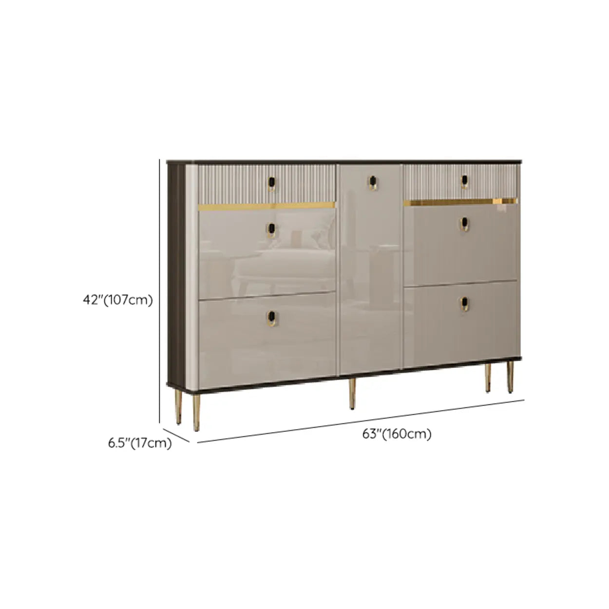 Modern White Wood Sliding Shoe Cabinet