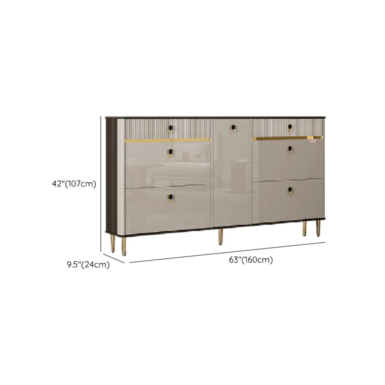 Modern White Wood Sliding Shoe Cabinet