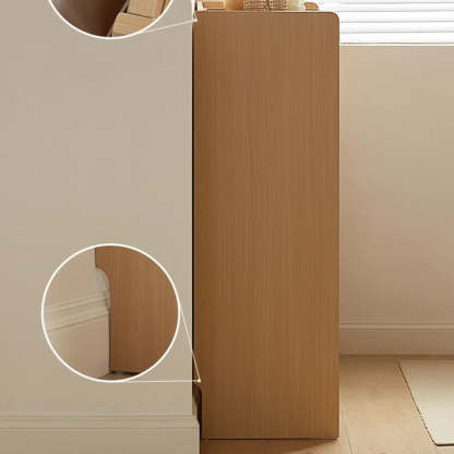 Modern Beige Wood Entryway Shoe Cabinet