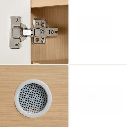 Modern Beige Wood Entryway Shoe Cabinet