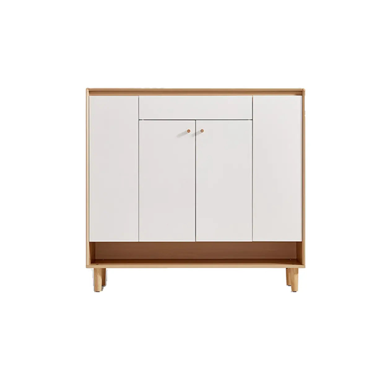Modern Beige Wood Entryway Shoe Cabinet