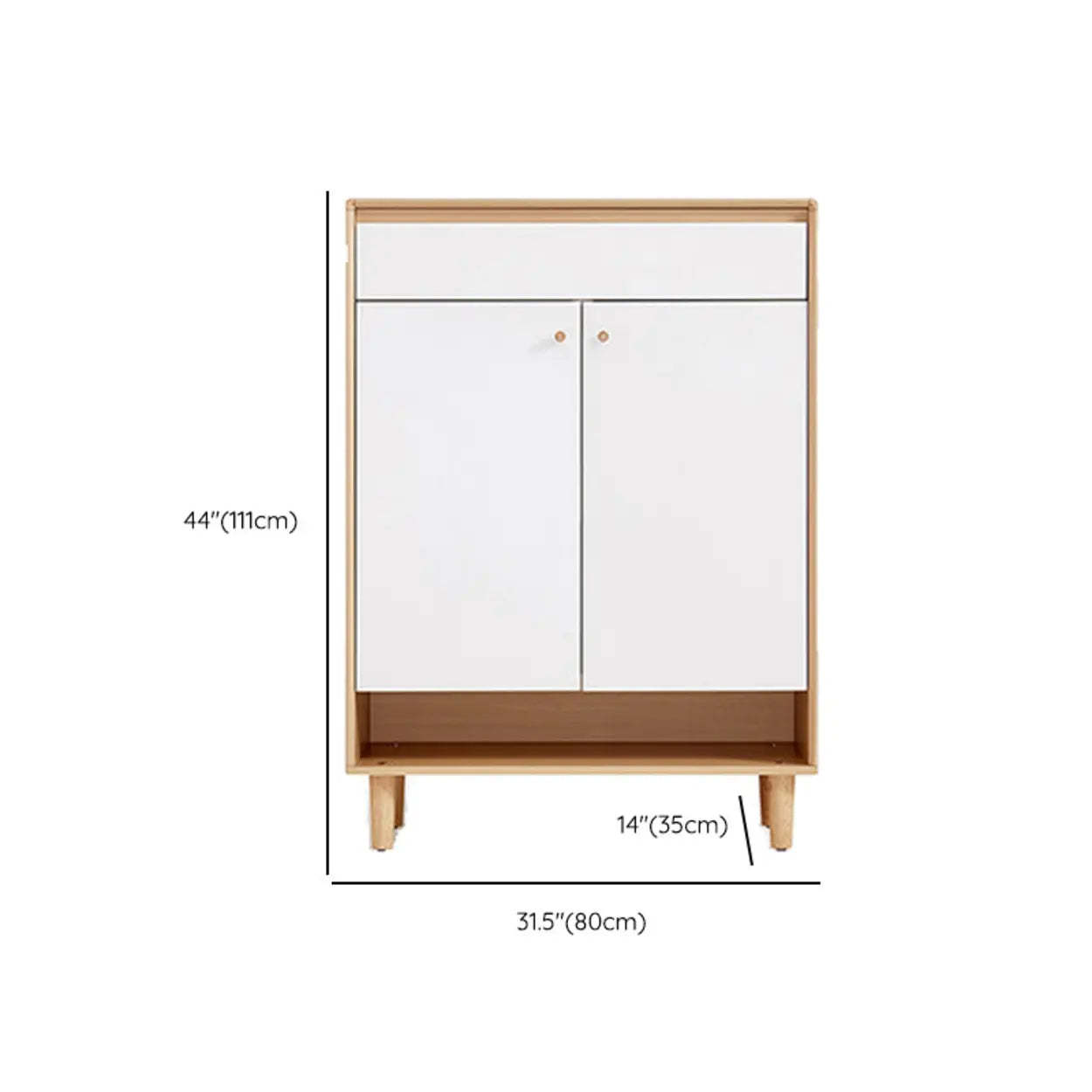 Modern Beige Wood Entryway Shoe Cabinet