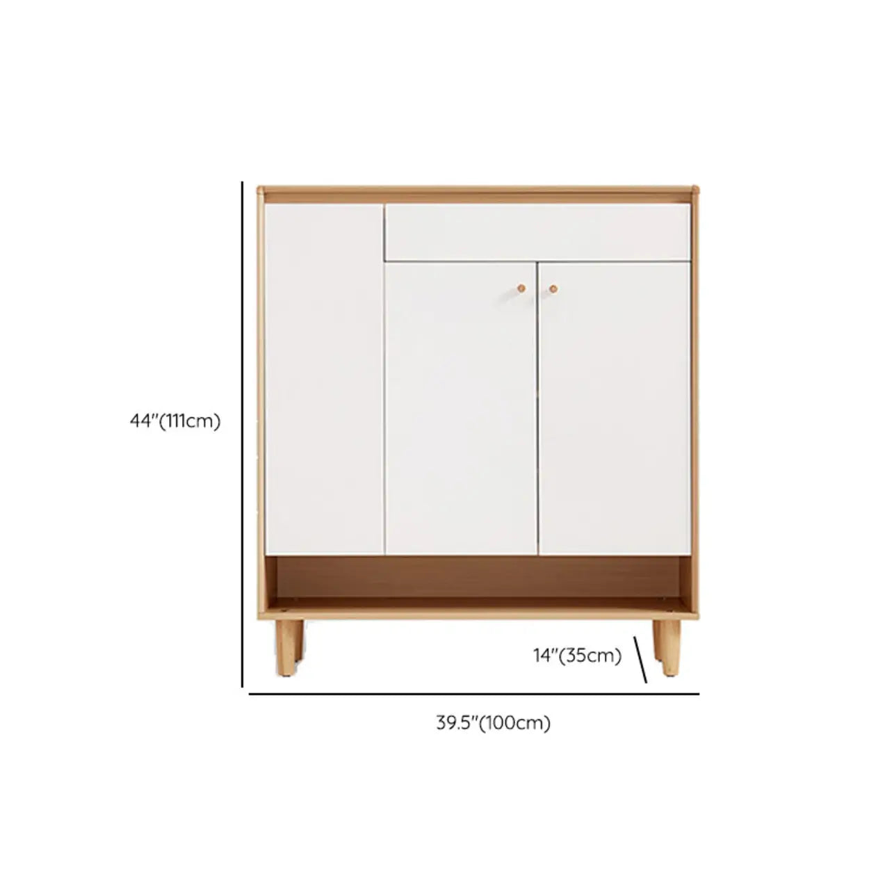 Modern Beige Wood Entryway Shoe Cabinet