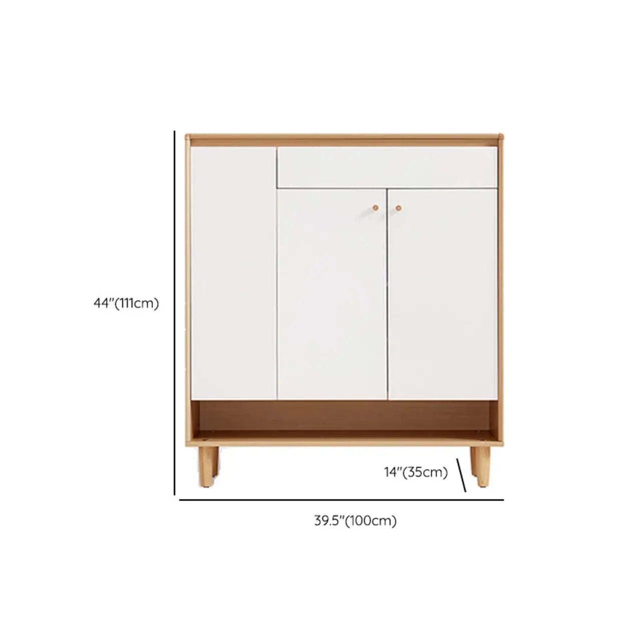 Modern Beige Wood Entryway Shoe Cabinet
