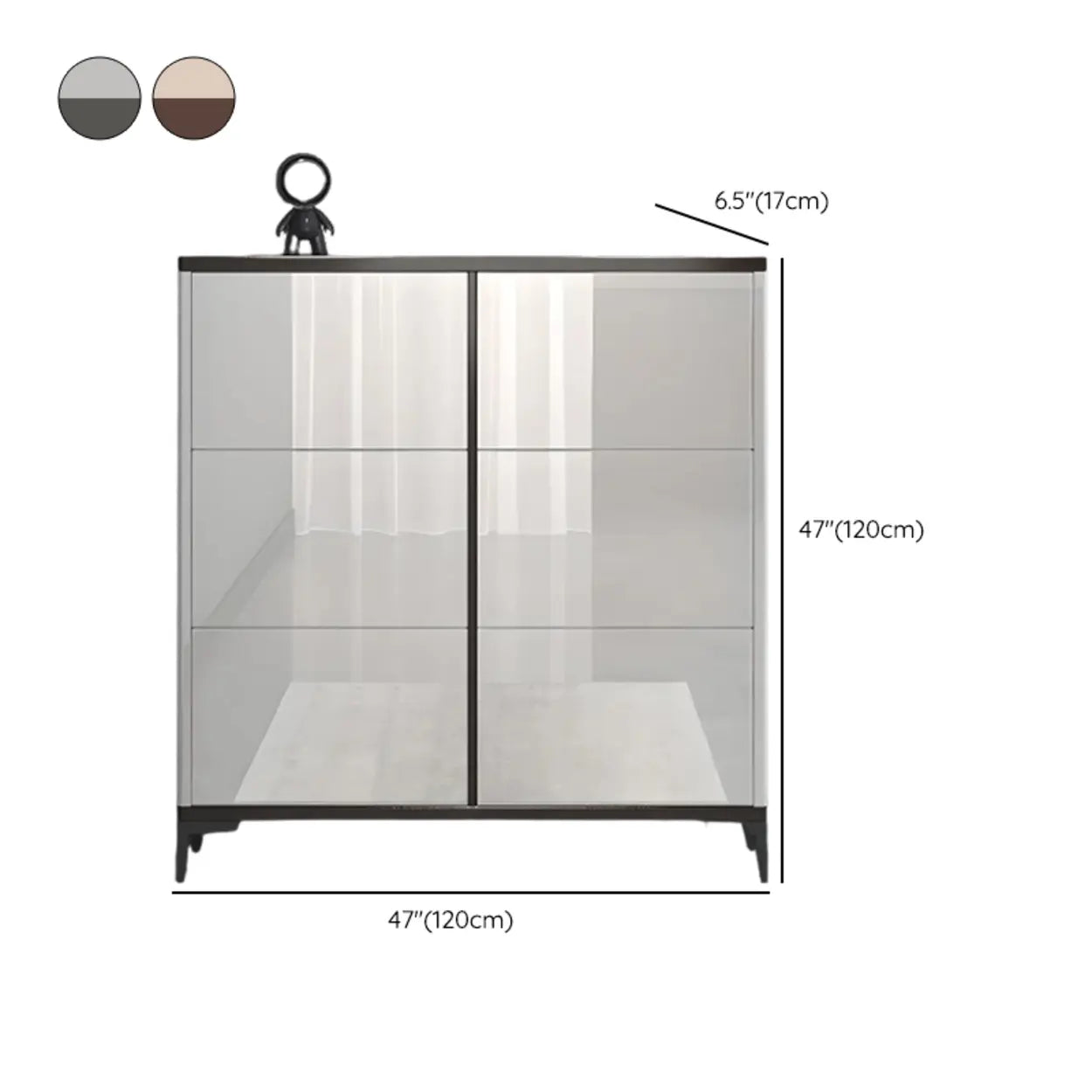 Modern Cream Wood Large Entryway Shoe Cabinet