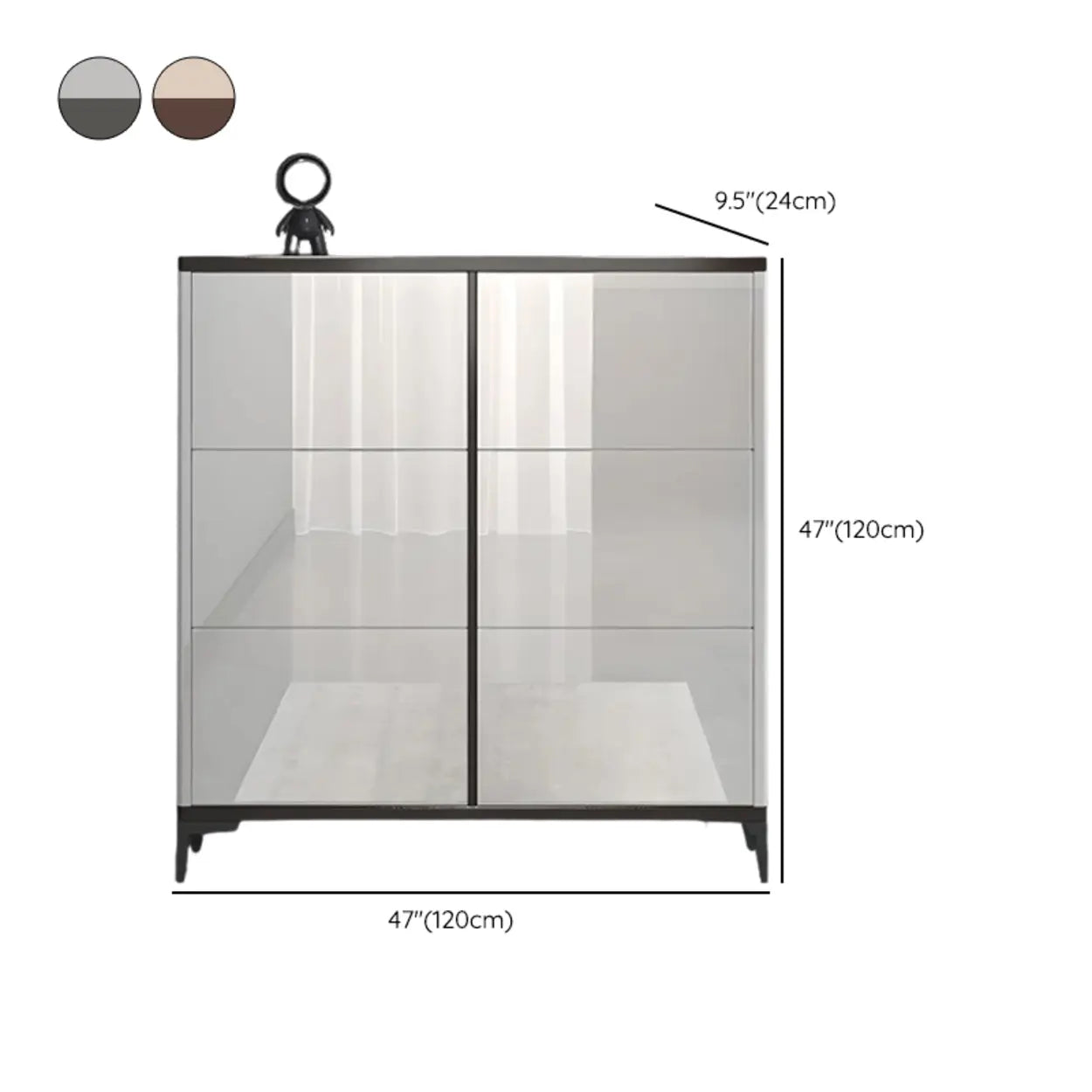 Modern Cream Wood Large Entryway Shoe Cabinet